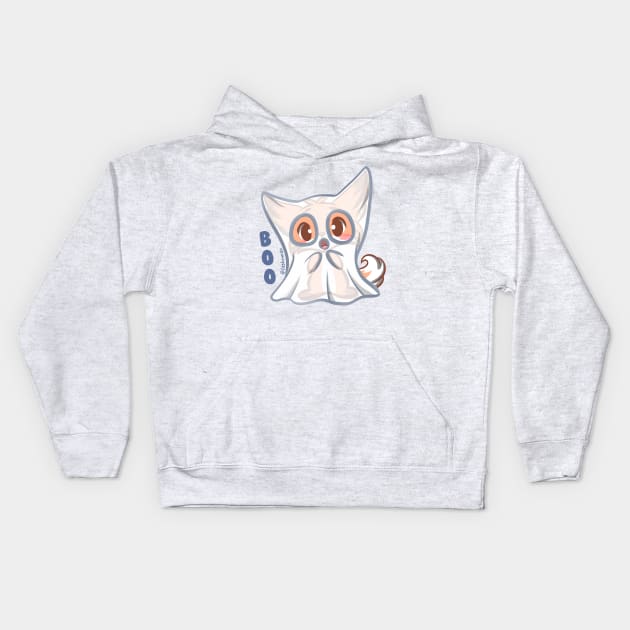 Adorable Ghost costume Fox boo Kids Hoodie by Kyumotea